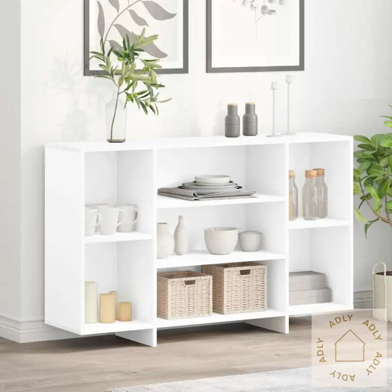 Skjenk Hvit 120X30X75 Cm Konstruert Tre