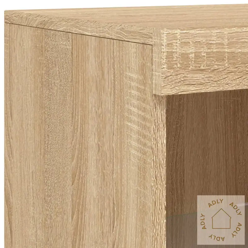 Skjenker Med Led-Lys 3 Stk Sonoma Eik Konstruert Tre