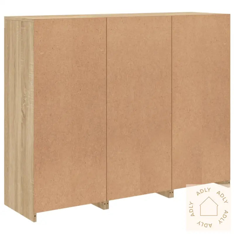 Skjenker Med Led-Lys 3 Stk Sonoma Eik Konstruert Tre