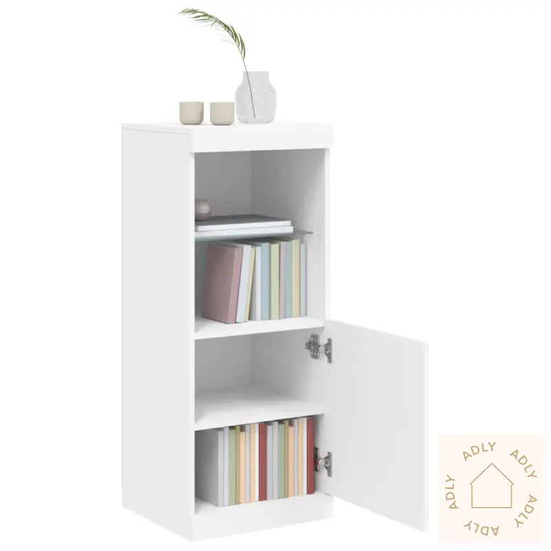 Skjenk Med Led-Lys Hvit 41X37X100 Cm