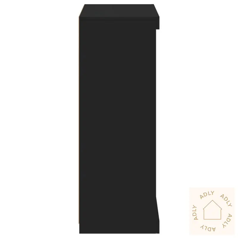 Skjenk Med Led-Lys Svart 60,5X37X100 Cm