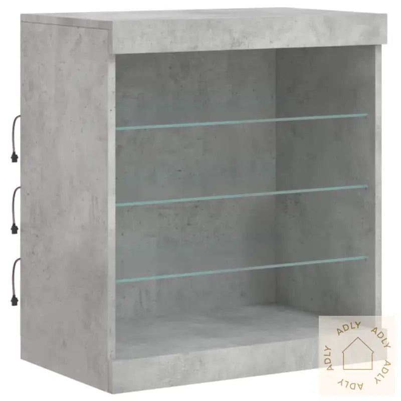 Skjenk Med Led-Lys Betonggrå 60,5X37X67 Cm