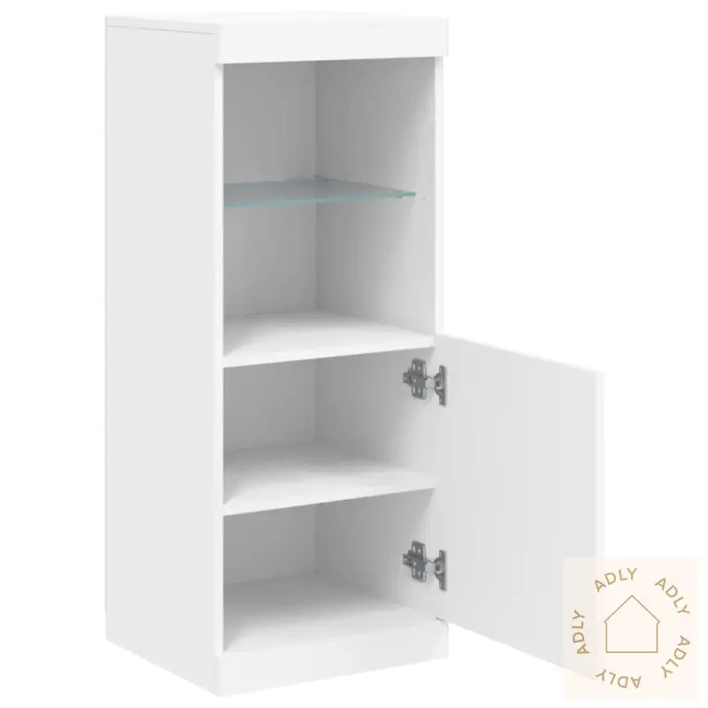 Skjenk Med Led-Lys Hvit 41X37X100 Cm