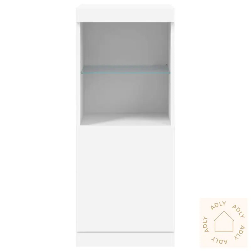 Skjenk Med Led-Lys Hvit 41X37X100 Cm