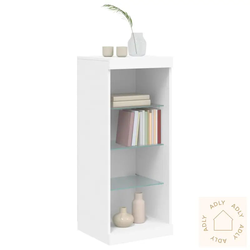 Skjenk Med Led-Lys Hvit 41X37X100 Cm