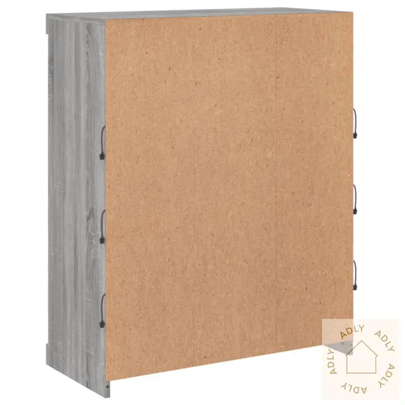 Skjenk Med Led-Lys Grå Sonoma 81X37X100 Cm