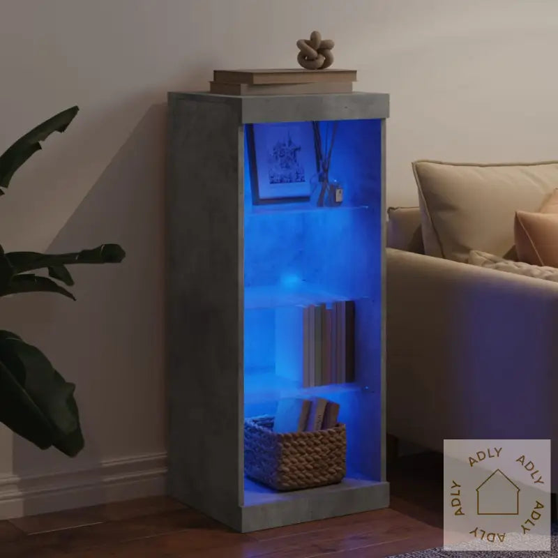 Skjenk Med Led-Lys Betonggrå 41X37X100 Cm