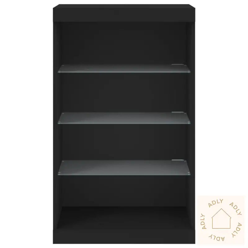 Skjenk Med Led-Lys Svart 60,5X37X100 Cm