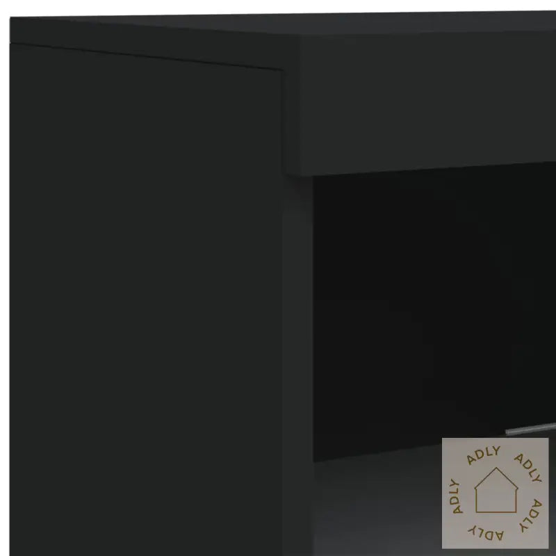 Skjenk Med Led-Lys Svart 41X37X100 Cm