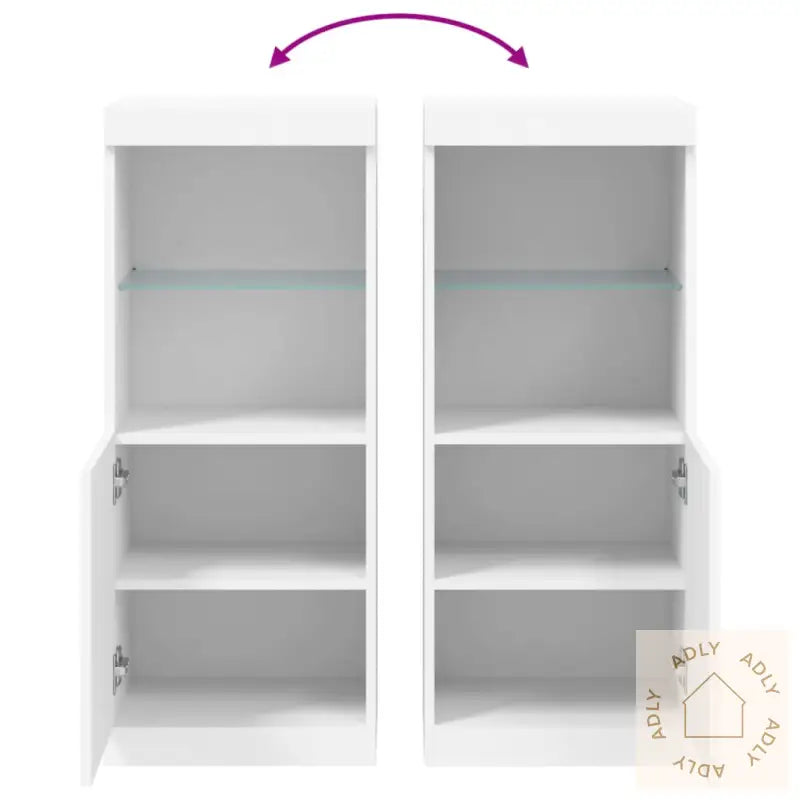 Skjenk Med Led-Lys Hvit 41X37X100 Cm