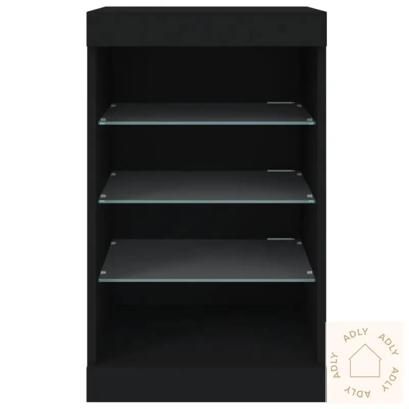 Skjenk Med Led-Lys Svart 41X37X67 Cm