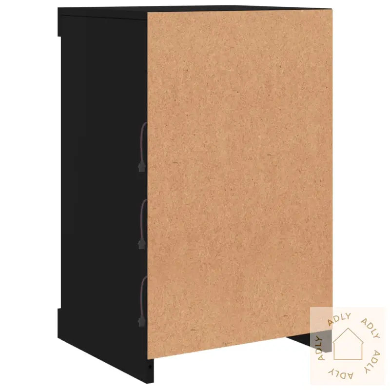 Skjenk Med Led-Lys Svart 41X37X67 Cm