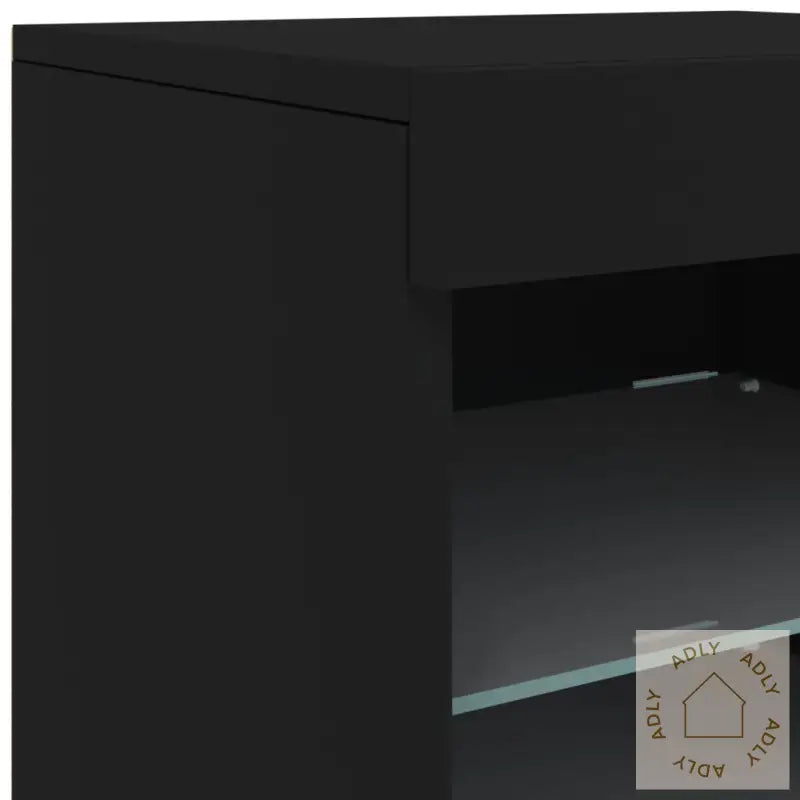Skjenk Med Led-Lys Svart 41X37X67 Cm