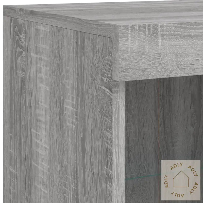 Skjenk Med Led-Lys Grå Sonoma 81X37X100 Cm