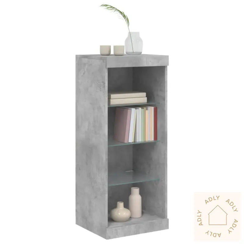 Skjenk Med Led-Lys Betonggrå 41X37X100 Cm