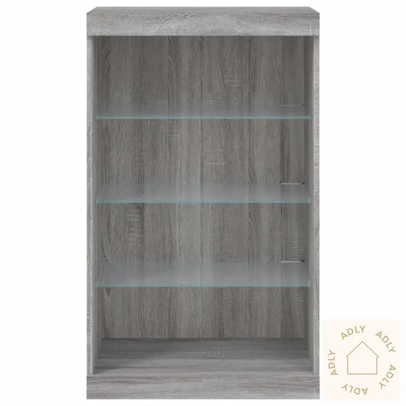 Skjenk Med Led-Lys Grå Sonoma 60,5X37X100 Cm