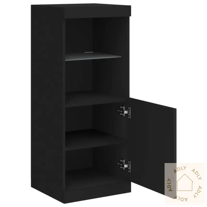 Skjenk Med Led-Lys Svart 41X37X100 Cm