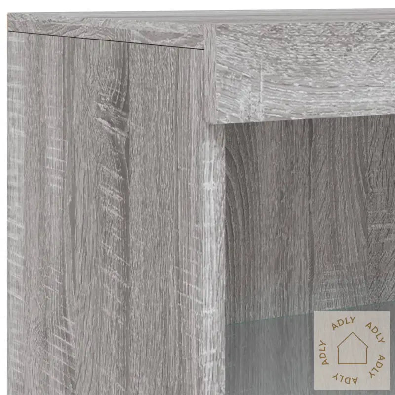 Skjenk Med Led-Lys Grå Sonoma 60,5X37X100 Cm