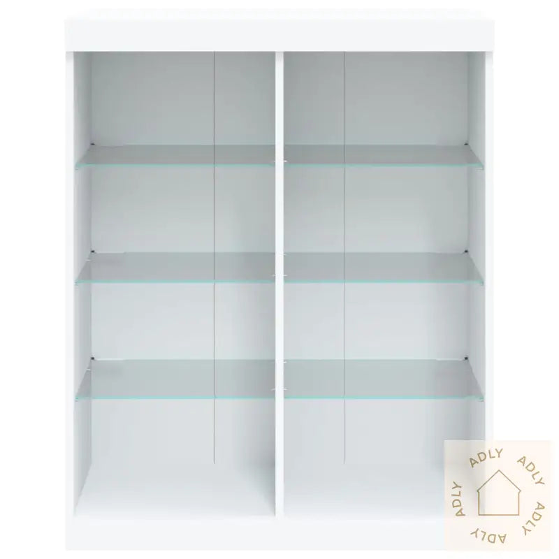 Skjenk Med Led-Lys Hvit 81X37X100 Cm