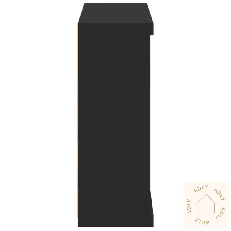 Skjenk Med Led-Lys Svart 81X37X100 Cm