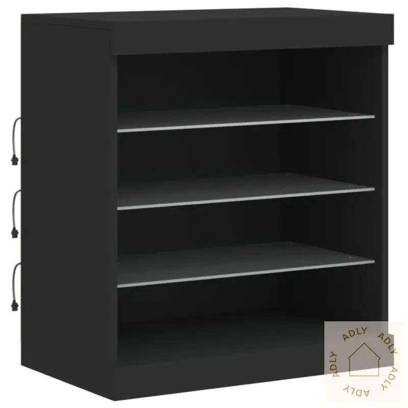 Skjenk Med Led-Lys Svart 60,5X37X67 Cm