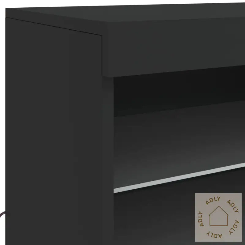 Skjenk Med Led-Lys Svart 60,5X37X67 Cm