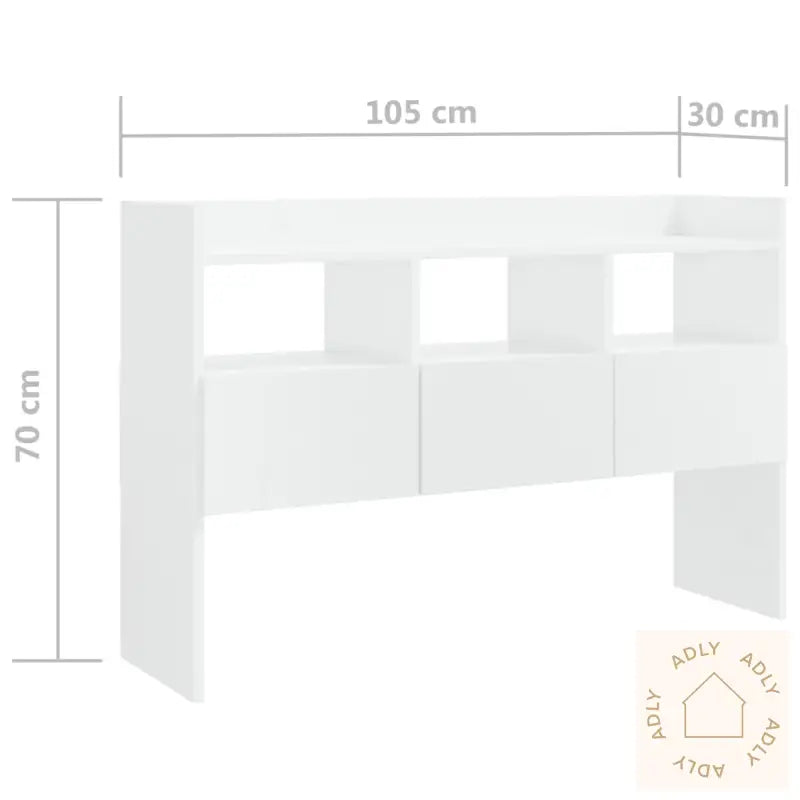 Skjenk Høyglans Hvit 105X30X70 Cm Konstruert Tre