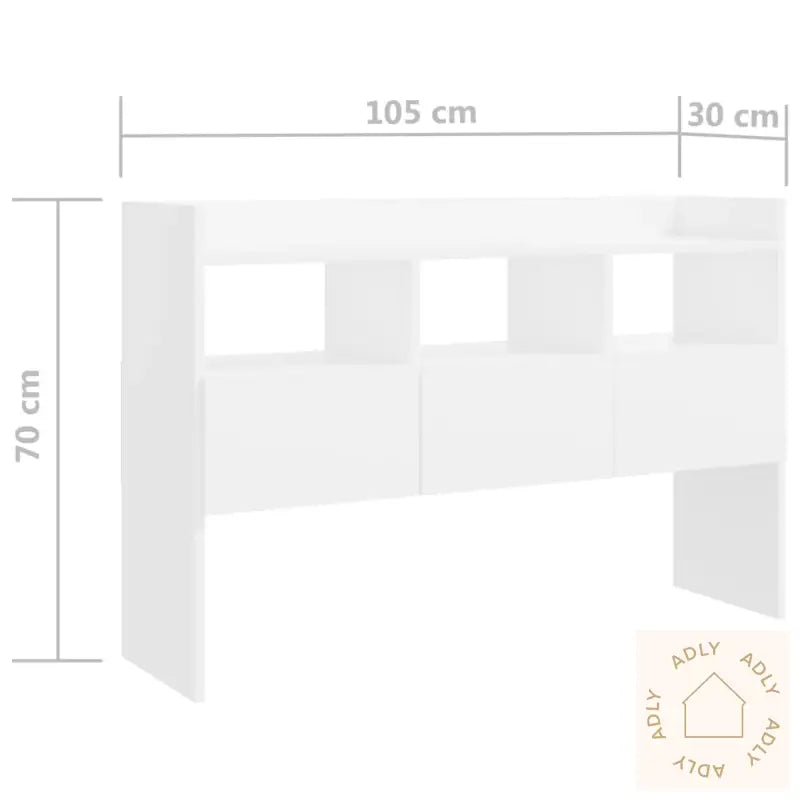 Skjenk Hvit 105X30X70 Cm Konstruert Tre