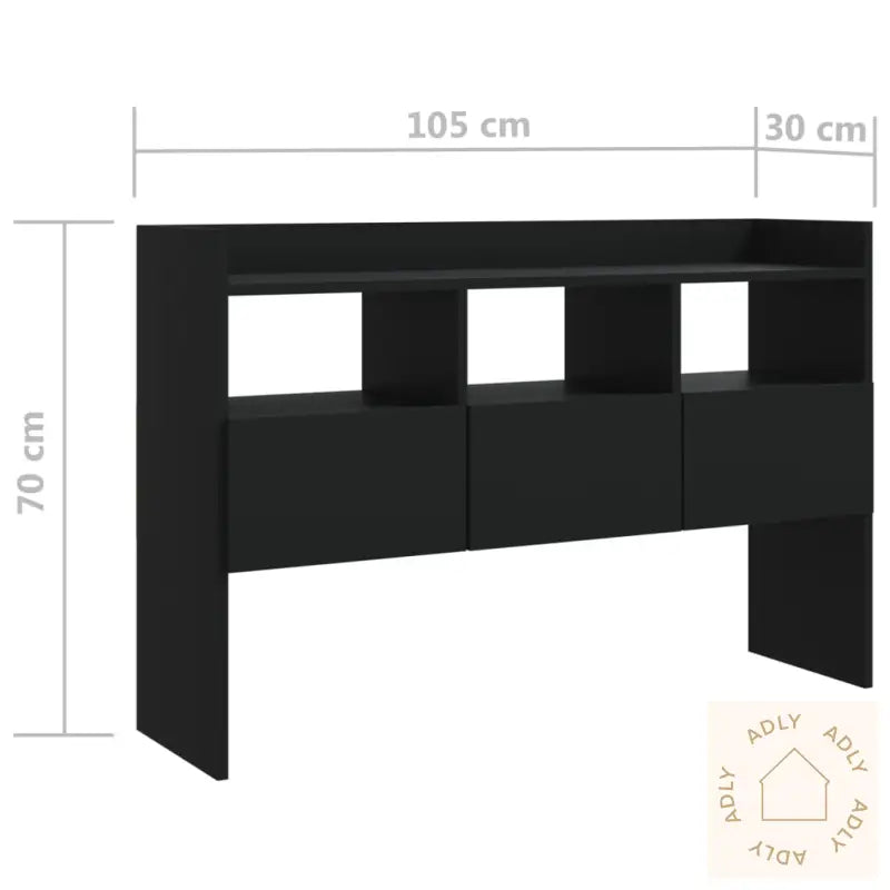 Skjenk Svart 105X30X70 Cm Konstruert Tre
