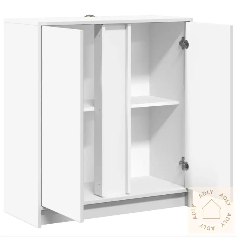 Skjenk Med Led Hvit 77X34X85 Cm Konstruert Tre