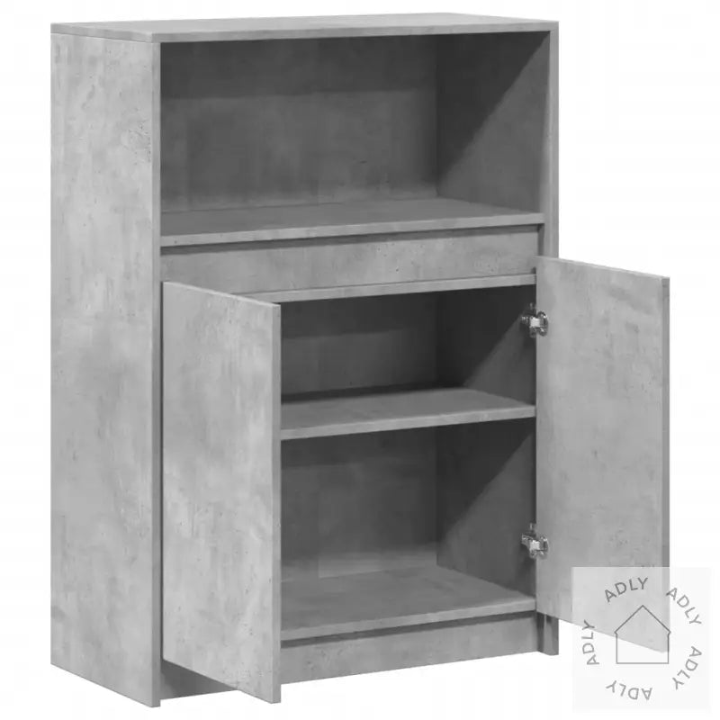 Skjenk Med Led Betonggrå 72X34X100 Cm Konstruert Tre