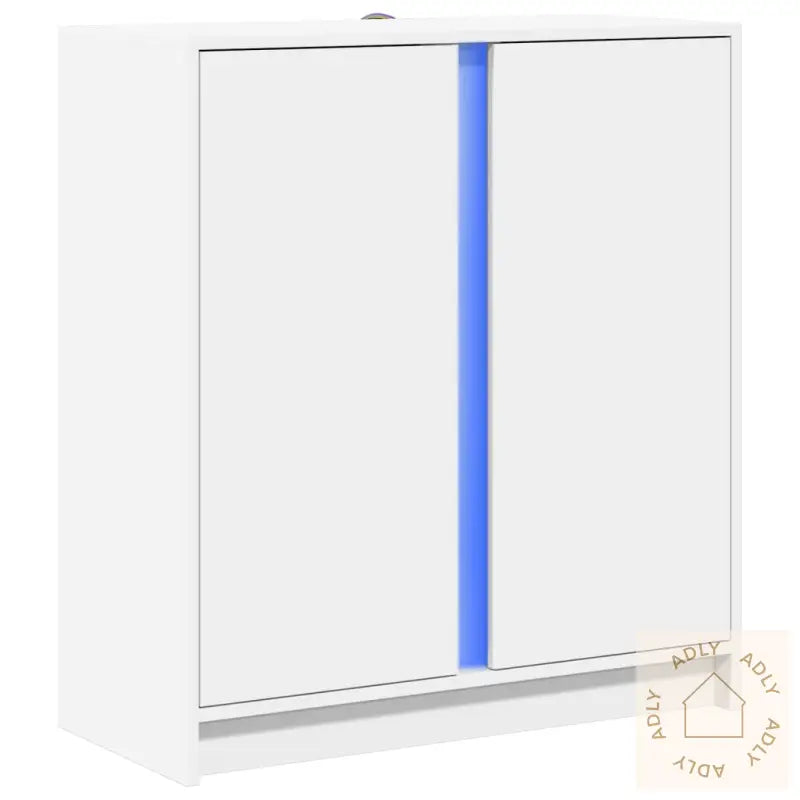 Skjenk Med Led Hvit 77X34X85 Cm Konstruert Tre