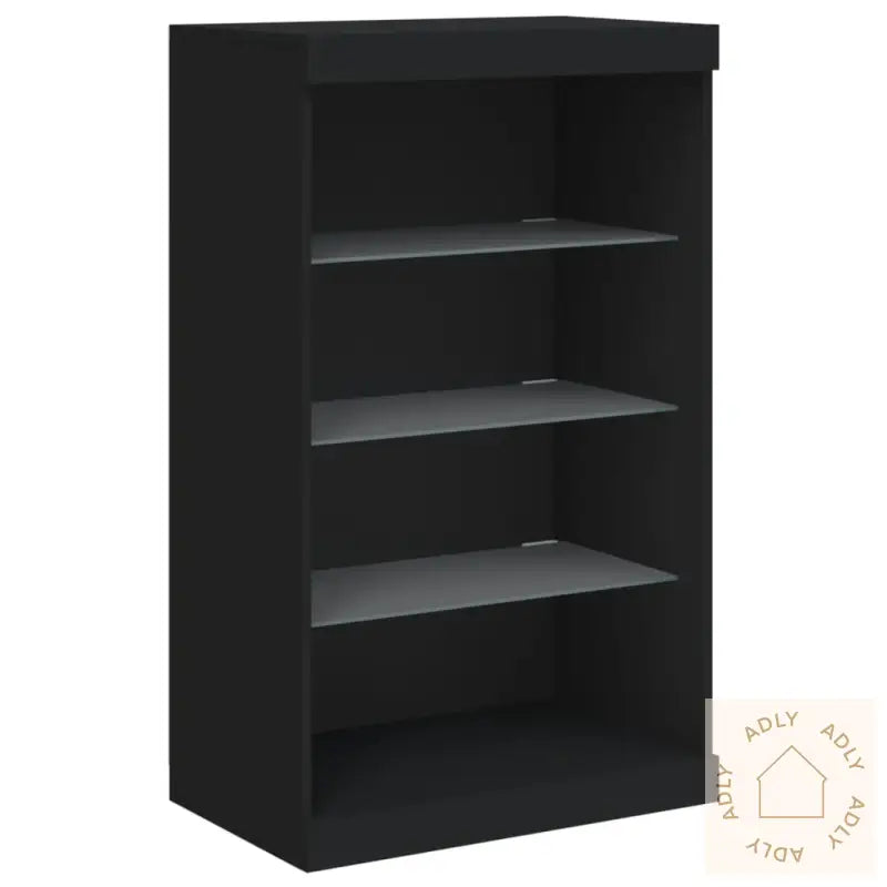 Skjenk Med Led-Lys Svart 181,5X37X100 Cm
