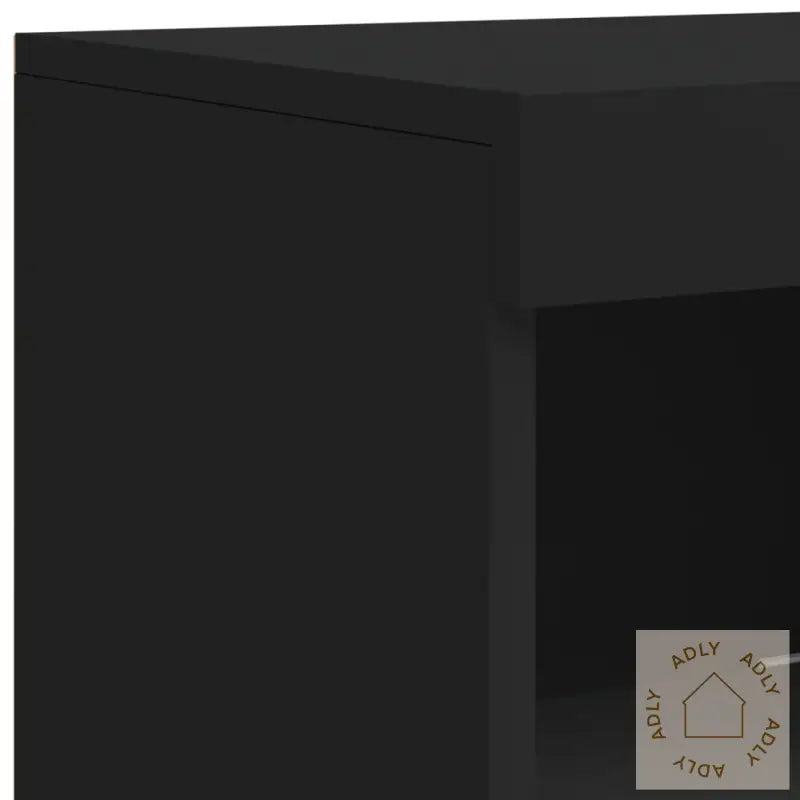 Skjenk Med Led-Lys Svart 181,5X37X100 Cm