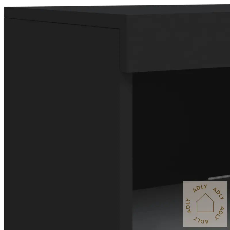 Skjenk Med Led-Lys Svart 181,5X37X100 Cm