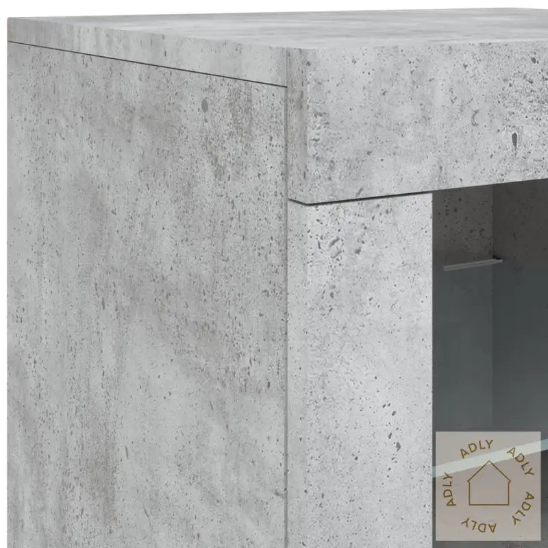 Skjenk Med Led-Lys Betonggrå 283X37X67 Cm