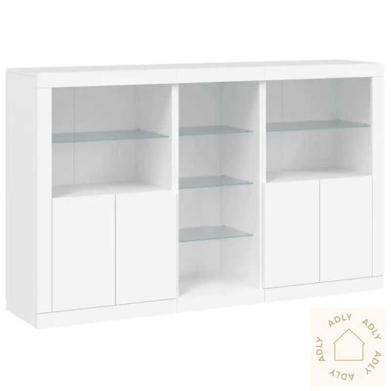 Skjenk Med Led-Lys Hvit 162X37X100 Cm