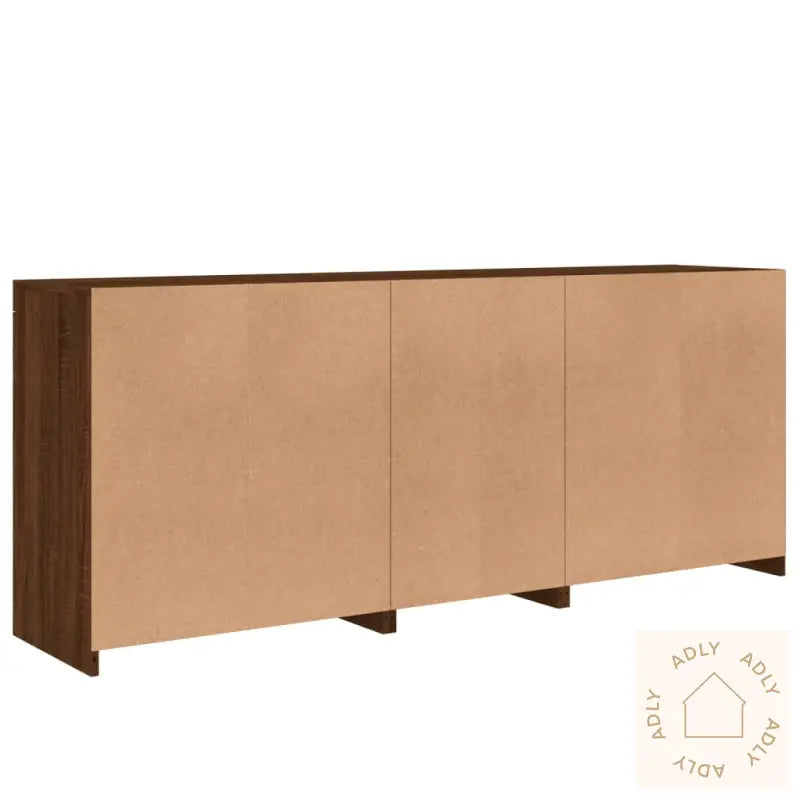 Skjenk Med Led-Lys Brun Eik 162X37X67 Cm
