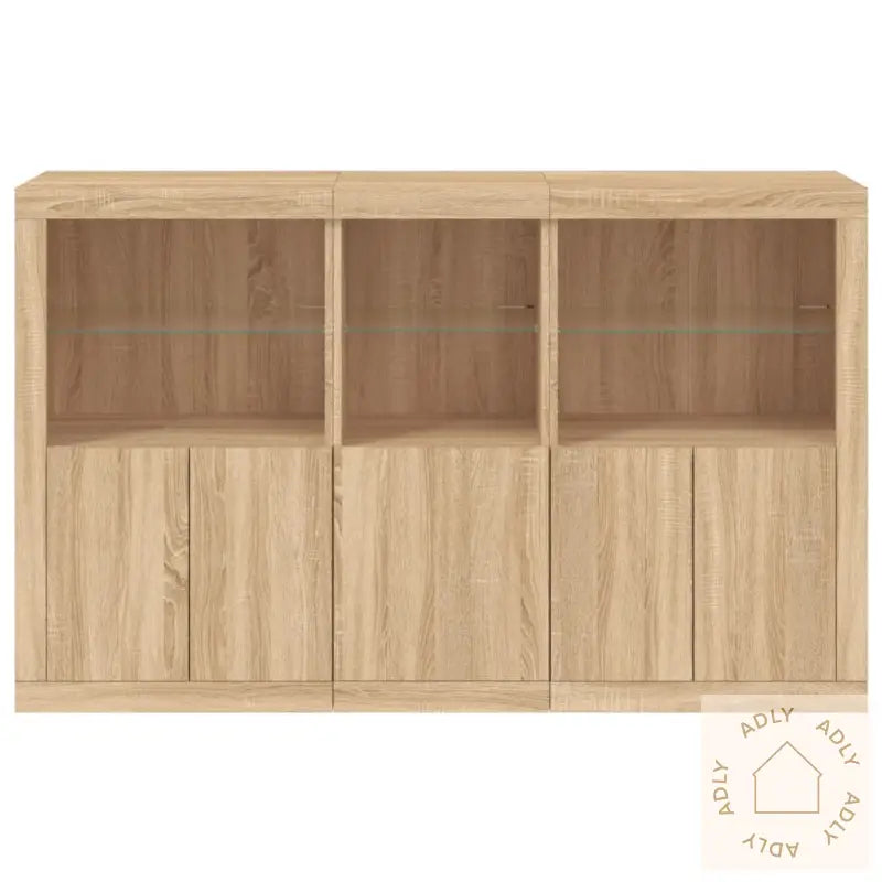 Skjenk Med Led-Lys Sonoma Eik 162X37X100 Cm