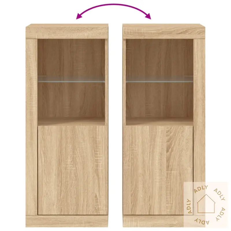 Skjenk Med Led-Lys Sonoma Eik 41X37X100 Cm