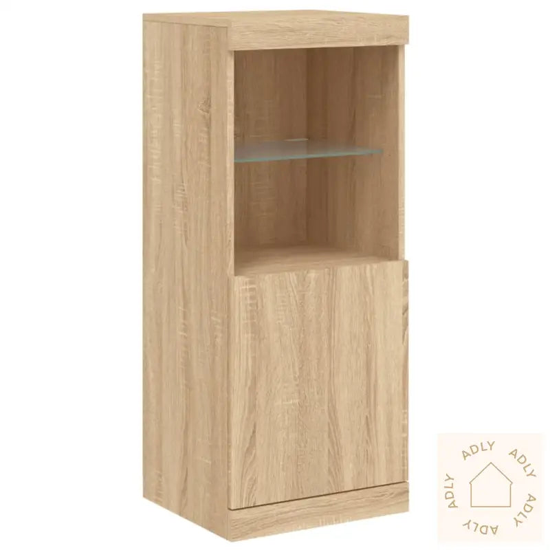 Skjenk Med Led-Lys Sonoma Eik 162X37X100 Cm