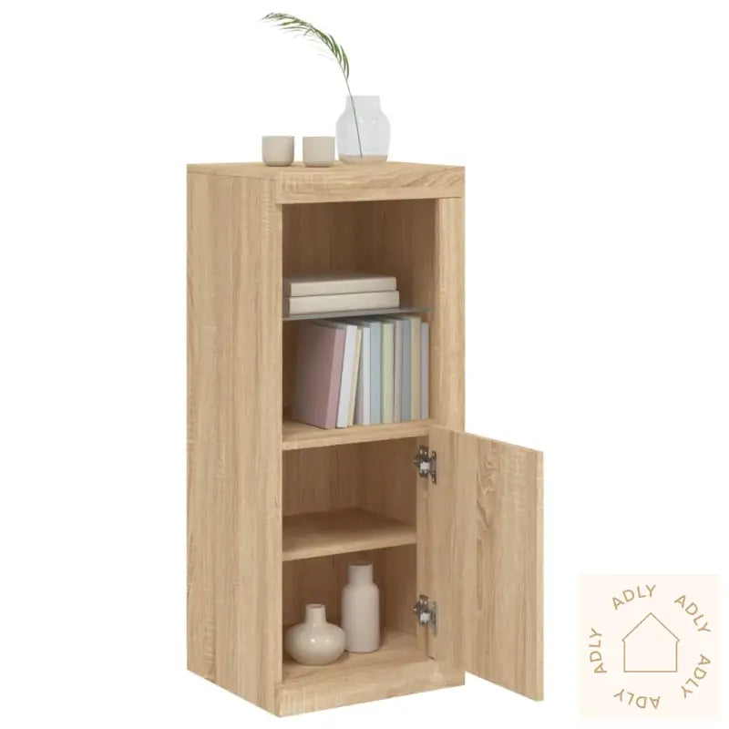 Skjenk Med Led-Lys Sonoma Eik 41X37X100 Cm