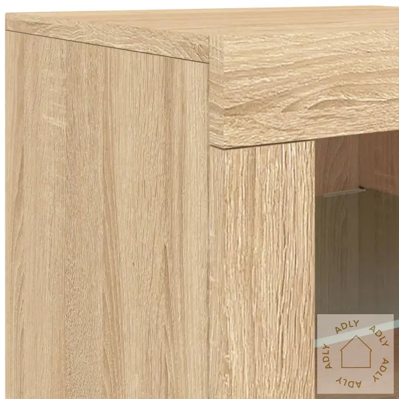 Skjenk Med Led-Lys Sonoma Eik 163X37X67 Cm