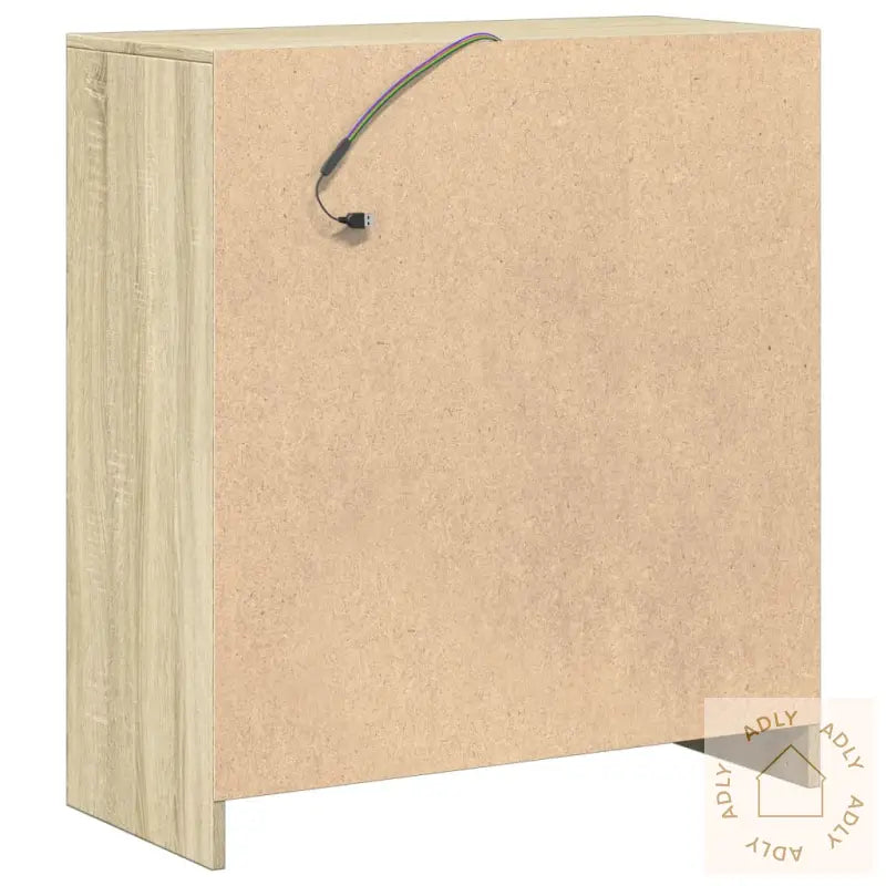 Skjenk Med Led Sonoma Eik 77X34X85 Cm Konstruert Tre