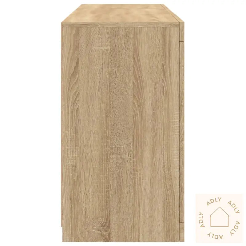 Skjenk Med Led-Lys Sonoma Eik 123X37X67 Cm