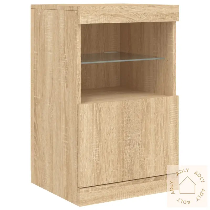 Skjenk Med Led-Lys Sonoma Eik 41X37X67 Cm