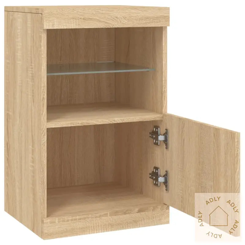 Skjenk Med Led-Lys Sonoma Eik 41X37X67 Cm