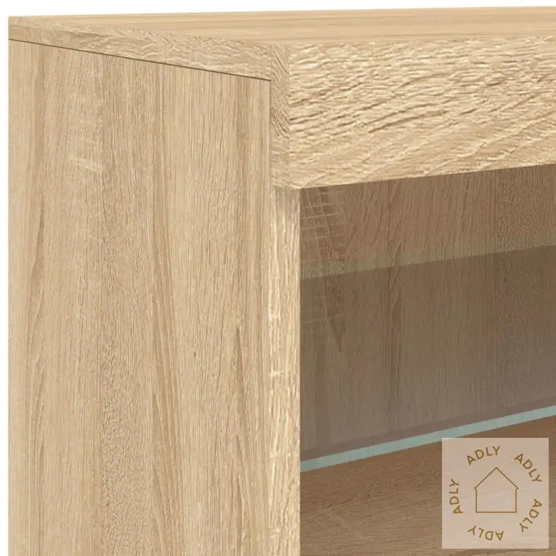 Skjenk Med Led-Lys Sonoma Eik 60X37X67 Cm