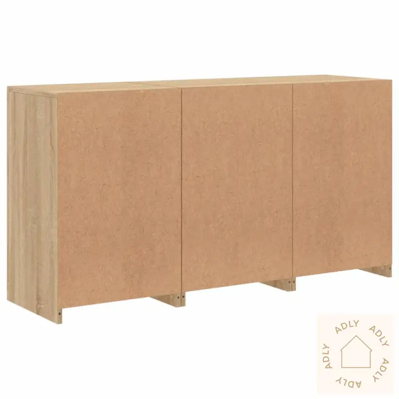Skjenk Med Led-Lys Sonoma Eik 123X37X67 Cm