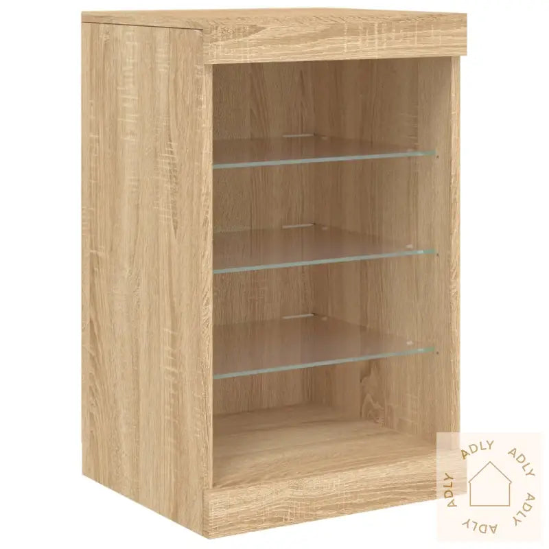 Skjenk Med Led-Lys Sonoma Eik 123X37X67 Cm